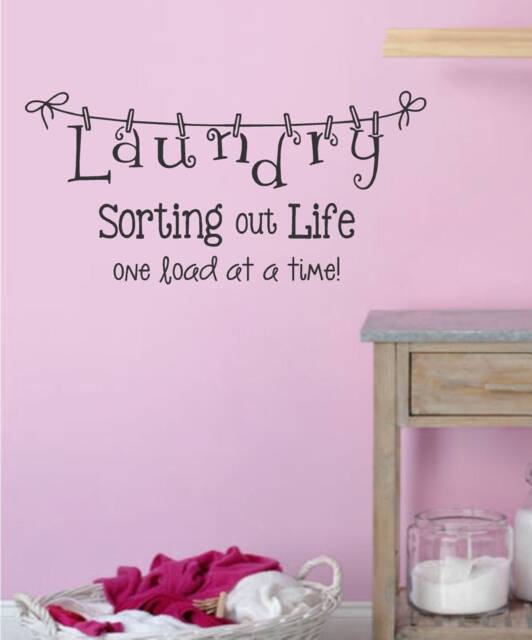 Laundry Sorting Out Life One Load At A Time Vinyl Wall Decal-Laundry Room Decor - Humor - image 1
