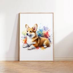 Corgi Print Poster Set - Of 3 Posters - Watercolour Corgis Wall Hanging Decor Animal Art Dog Lover Gifts Pet Artwork - thumbnail 3