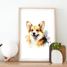 Corgi Print Poster Set - Of 3 Posters - Watercolour Corgis Wall Hanging Decor Animal Art Dog Lover Gifts Pet Artwork - thumbnail 2