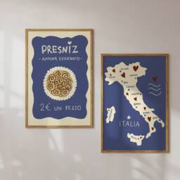 Poster Presniz, Italian Cinnamon Roll Dessert Illustrated Print, Sweets, Roll, Kitchen Art Print - thumbnail 2