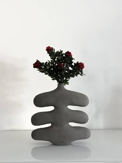 Matisse Vase M1, Black Ceramic Sculptural Vase, Modern Vessel, Decoration Gift - image 1