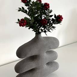 Matisse Vase M1, Black Ceramic Sculptural Vase, Modern Vessel, Decoration Gift - thumbnail 2