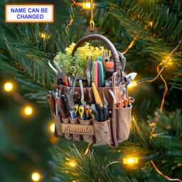 Custom Name Garden Carry Bag Christmas Ornament, Tree Hanging Decor, Flat 2D Ornament Acrylic/ Wooden, Gardening Lover - thumbnail 1