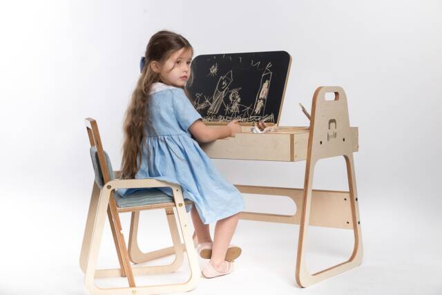 Adjustable Montessori Kids Art Play Table & Chair Set With Chalk Blackboard, Clear Acrylic Board & Sandbox For Learning/ Furniture - image 1