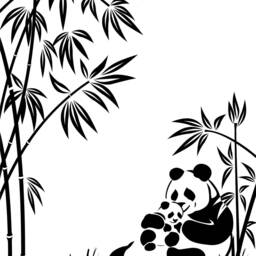 Panda Wall Decal, Bamboo Art, Bear Decor, Mom & Baby, Wildlife Sticker, Animal Nature Home Decor - thumbnail 3