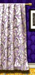 Purple Scrolls Jacquard Weave Curtain Panels - Rod Pocket, Grommet, Box Pleat, Three Pinch Tab Top & Plain Ring Top - thumbnail 1