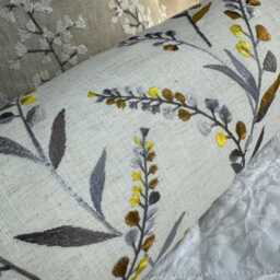 "Embroidered Leaf Trail Decorative Bolster Cushion 16"" X 6" - thumbnail 4