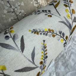 "Embroidered Leaf Trail Decorative Bolster Cushion 16"" X 6" - thumbnail 3