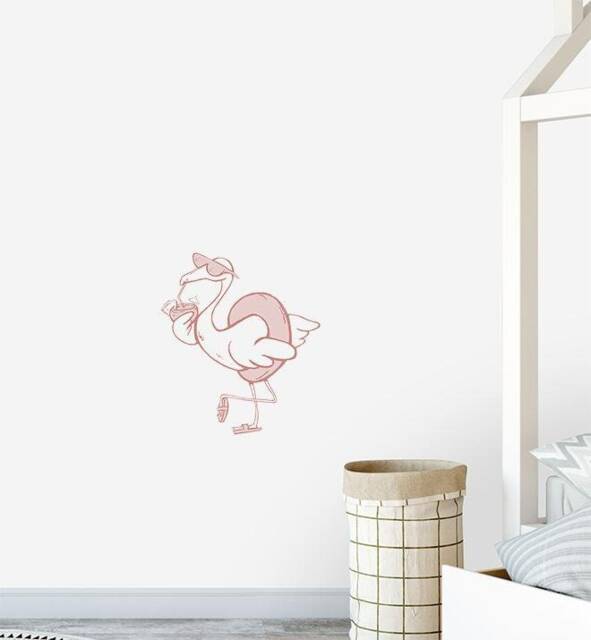 Holiday Flamingo Wall Sticker Decal - Kids Stickers, Animals Childrens Decals, Art, Room, Girl, Boy