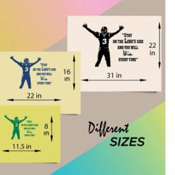 In-Style Decals Wall Vinyl Decal Home Decor Art Sticker Football Player Stay On Lord's Side & You Will Win Quote Sports Boys Design 1615 - thumbnail 2