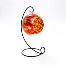 Terracotta & Gold Hand Painted Glass Candle Holder - Unique Home D??cor - thumbnail 4