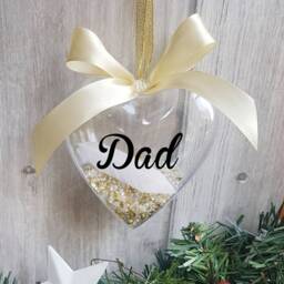Fathers Day Memorial, Remembering Dad, Memorial Gift, Bauble, Remembrance Feathers Appear When Angels Are Near, in Memory Of - thumbnail 1