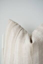 Hmong Batik Pillow Cover Neutral Striped Ethnic Textile - thumbnail 1