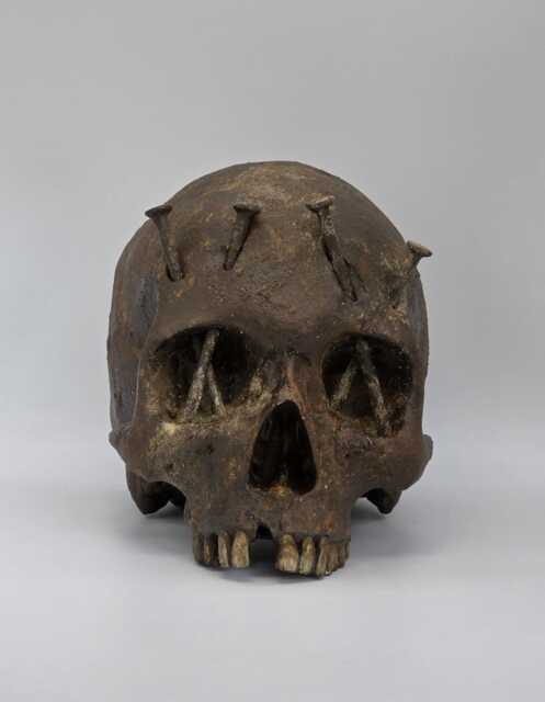 Soul Trap . Human Skull Replica Realistic Plaster Of Paris Life Size Human Replica - image 1