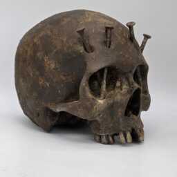 Soul Trap . Human Skull Replica Realistic Plaster Of Paris Life Size Human Replica - thumbnail 3