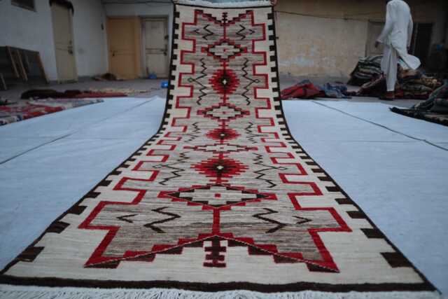 3x8 Ft White Kazak Runner Rug - Afghan Luxury Brand New Medallion Turkish Area Rug, Beautiful Living Room - image 1