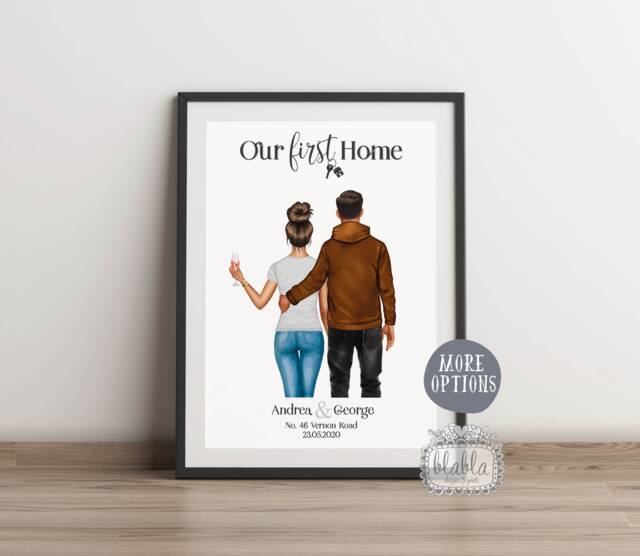 Our First Home Gift, Couple Personalised Gift For Husband, Wife, Valentines - image 1