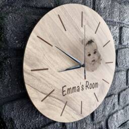 Personalized Engraved Wooden Clock - New Home Gift, Family Name - thumbnail 4