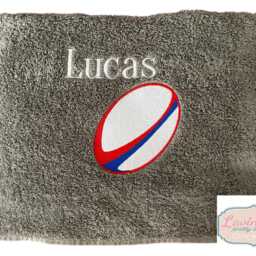 Personalised Rugby Towel, Embroidered Ball Sports Sports, Any Name, Gifts - thumbnail 2