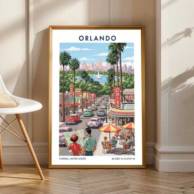 1950S Orlando Travel Poster Retro Mid-Century Illustration - image 1