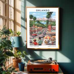 1950S Orlando Travel Poster Retro Mid-Century Illustration - thumbnail 2