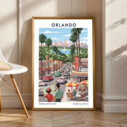 1950S Orlando Travel Poster Retro Mid-Century Illustration - thumbnail 1
