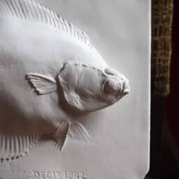 Plaice Fish Plaster Cast, Brucciani Victorian Sculpture Copy, Fishing Wall Art - thumbnail 2