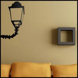 "Parisian Street Lamp Wall Decal 19Th Century French Style - 24"" X 15" - thumbnail 2