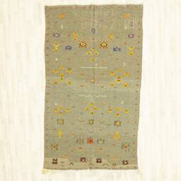 Grey Moroccan Kilim Rug Handwoven Wool Berber Boho Geometric Rug - thumbnail 2