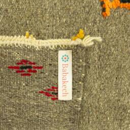 Grey Moroccan Kilim Rug Handwoven Wool Berber Boho Geometric Rug - thumbnail 4