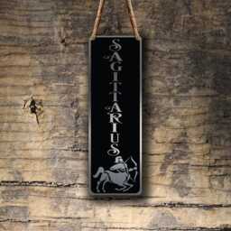 Sagittarius Zodiac Sign Wall Art Brushed Silver Hanging Plaque - thumbnail 2