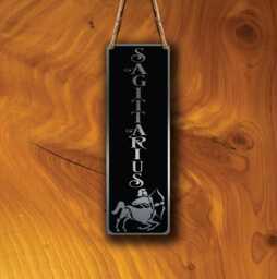 Sagittarius Zodiac Sign Wall Art Brushed Silver Hanging Plaque - thumbnail 1