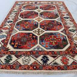 4'1x5'9 Handmade Medallion Wool Small Rug, Kazak Farmhouse Brand New Afghan Luxury Design Bedroom Livingroom Office D??cor Rug - thumbnail 2