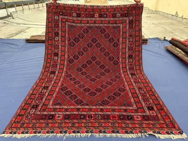 5??7 Ft Vintage Afghan Tribal Rug - Handmade Wool Geometric Baluch Area Rug, Traditional Boho Home Decor - image 1