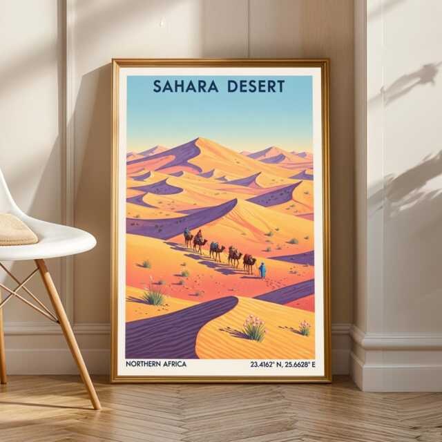 Sahara Desert Travel Print Wall Art Africa Hanging Home D??cor Gift Lovers Lover France - image 1