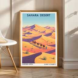 Sahara Desert Travel Print Wall Art Africa Hanging Home D??cor Gift Lovers Lover France - thumbnail 1