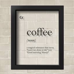 Transparent Coffee Funny Definition Print Gift For Lover Wall Art Husband Wife Kitchen Decor Cafe - thumbnail 2