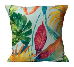 "Tropical Leaf Vibrant Duck Egg Pink Cushion Cover 16"" 18"" 20"" 22" - thumbnail 1