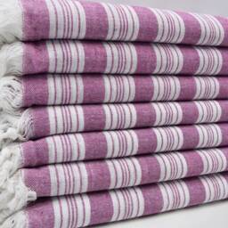 "Purple Striped Towel, Turkish Pehtemal, Turkish Towel, Wholesale Towel, Bridesmaid Gift Towel, Thin Towel, 32""x65" - thumbnail 3
