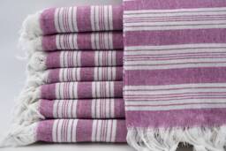 "Purple Striped Towel, Turkish Pehtemal, Turkish Towel, Wholesale Towel, Bridesmaid Gift Towel, Thin Towel, 32""x65"