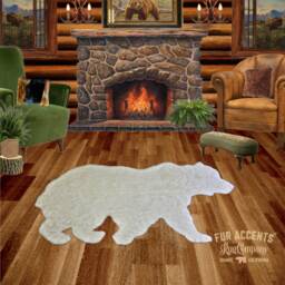Faux Fur Walking Bear Rug - Plush Pelt, Log Cabin Lodge Decor - thumbnail 1
