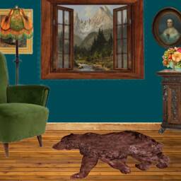 Faux Fur Walking Bear Rug - Plush Pelt, Log Cabin Lodge Decor - thumbnail 2