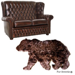 Faux Fur Walking Bear Rug - Plush Pelt, Log Cabin Lodge Decor - thumbnail 3