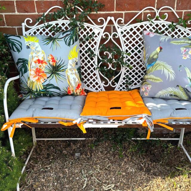 Cotton Tie-On Chair Cushion, Colorful Home & Garden Seat Pad - image 1