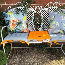 Cotton Tie-On Chair Cushion, Colorful Home & Garden Seat Pad - thumbnail 1