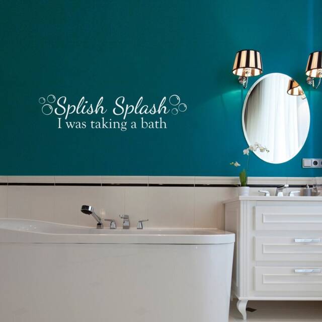 Splish Splash I Was Taking A Bath Decal - Bubbles Vinyl Bathroom Wall Decor - image 1