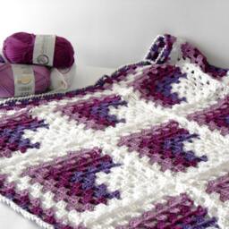Vegan Crochet Baby Blanket, Pram Shower Afghan, 100% Cotton Granny Square Blanket By Cosediisa - thumbnail 3
