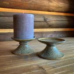 Handmade Candle Holder Black Pearl, Wheel Thrown, Ceramic Holder, Ashglaze, Grey, Brown, High Fire, Every Day Bowl, Unique - thumbnail 2