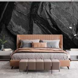 Black Gray Rrock Stone Wall Mural Bedroom Decor Sticker Customizable Rock Wallpaper Removable Wall Decals Living Roomwall Papers - thumbnail 2