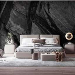 Black Gray Rrock Stone Wall Mural Bedroom Decor Sticker Customizable Rock Wallpaper Removable Wall Decals Living Roomwall Papers - thumbnail 3